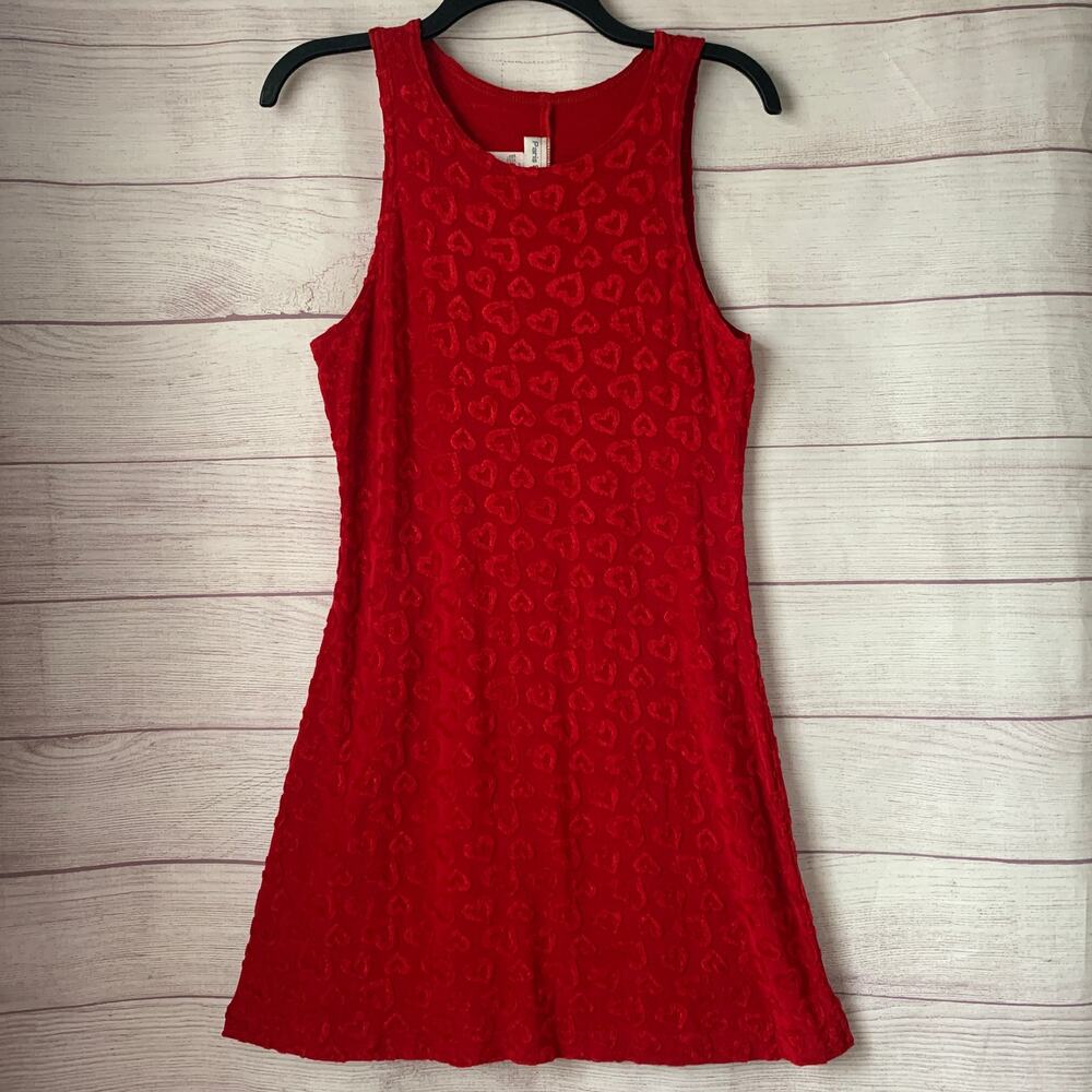 Vintage Paris Sport Club Red Heart Sleeveless or Tank Dress Size Medium